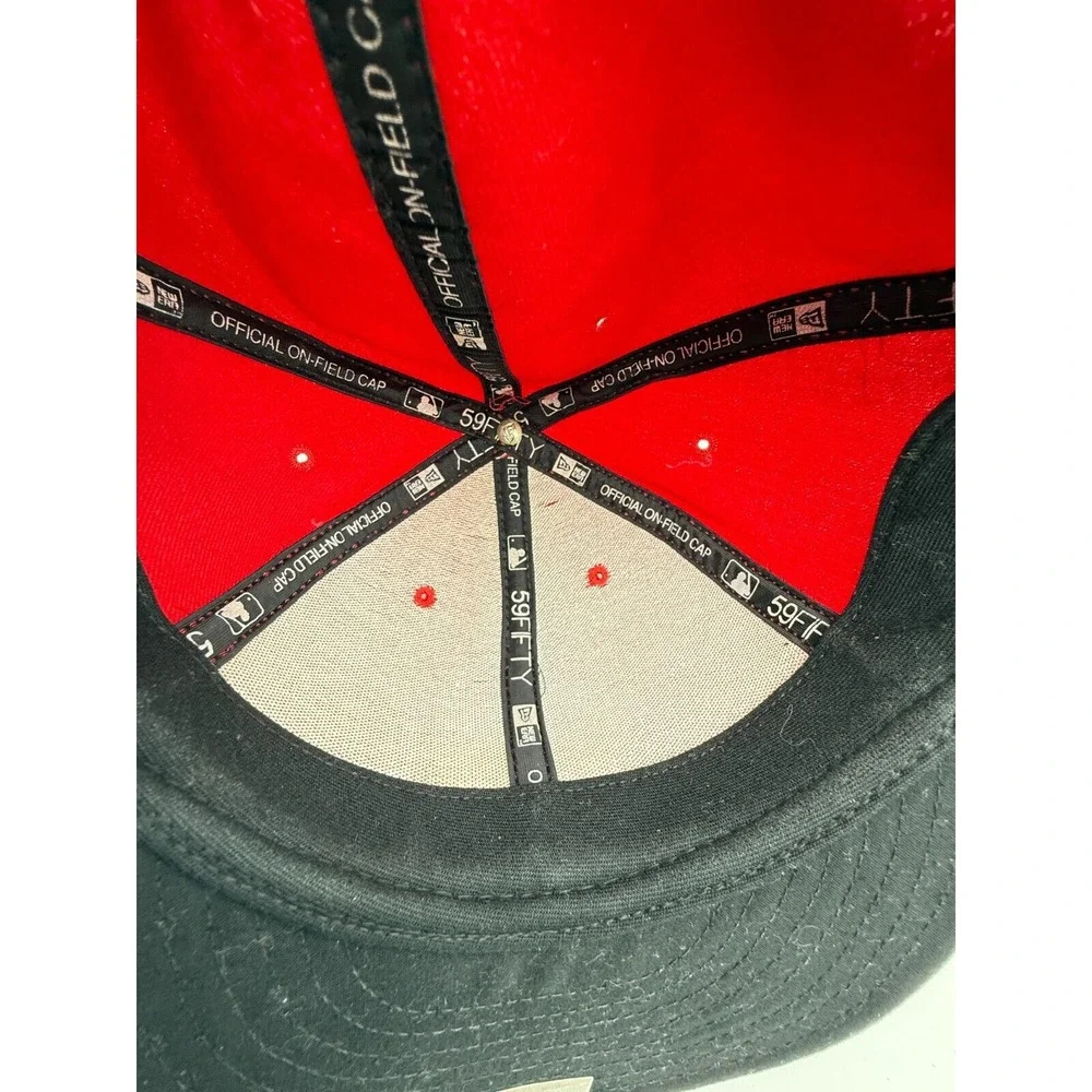 New Era 59FIFTY Cincinnati‎ Reds Baseball Cap Hat 8 Black Red Made in USA MLB